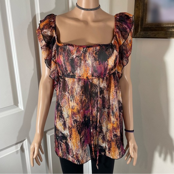 Volume One Colorful Blouse / Babydoll Top - Size: M - Picture 1 of 5